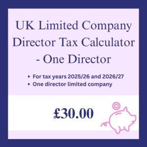 UK Limited Company Director Tax Calculator - One Director